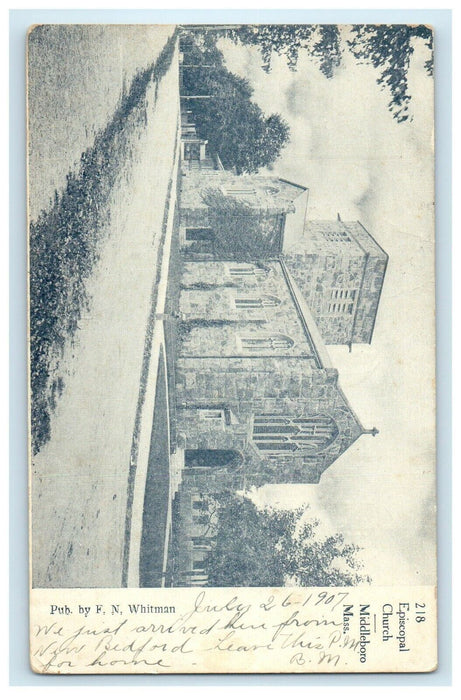 1907 Episcopal Church Street View Middleboro Massachusetts MA Antique Postcard