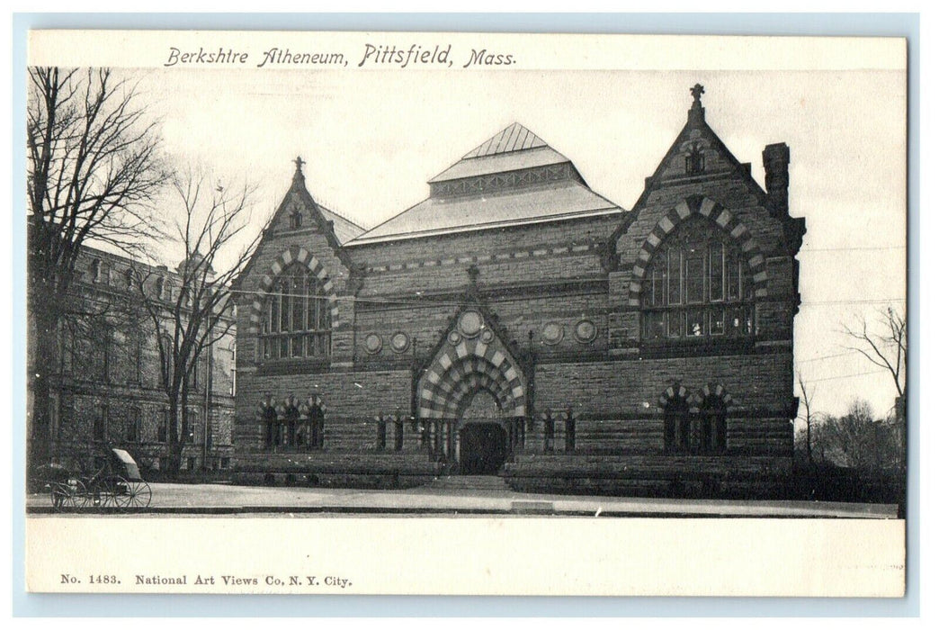 Berkshire Atheneum Church Street View Massachusetts MA Undivided Back Postcard