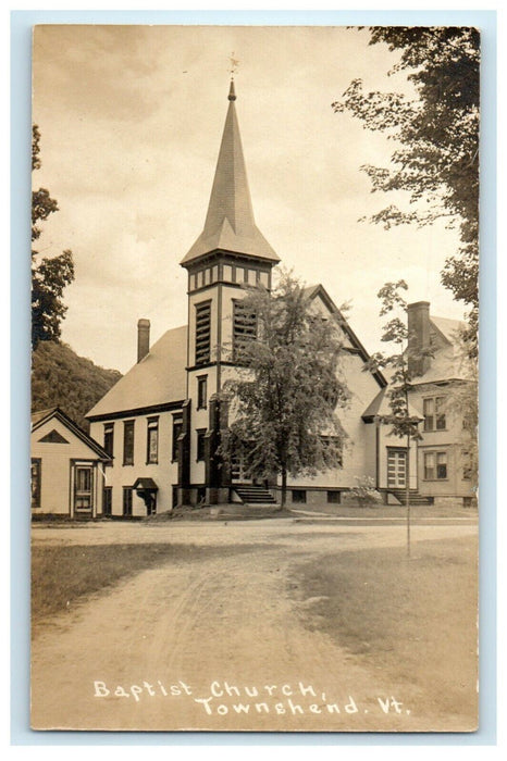 c1910's Baptist Church Townshend Vermont VT RPPC Photo Antique Postcard