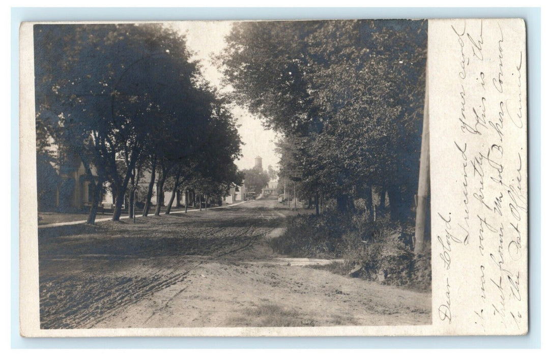 Missent Muney PA Pawpaw Illinois Street RPPC Photo 1907 Vintage Antique Postcard