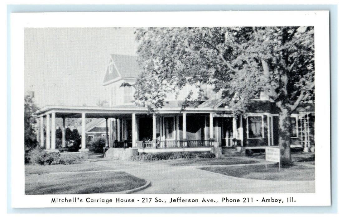 Mitchell's Carriage House Amboy Illinois c1940 Vintage Antique Postcard