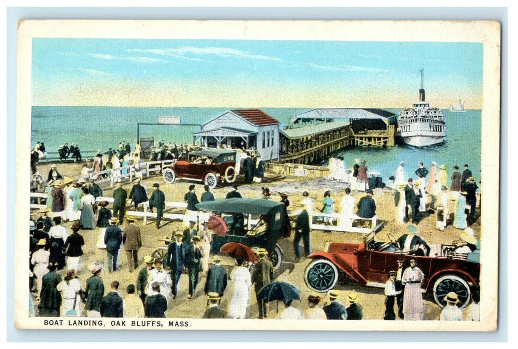 Oak Bluffs Massachusetts Boat Landing Steamboat Ship MA Unposted Postcard