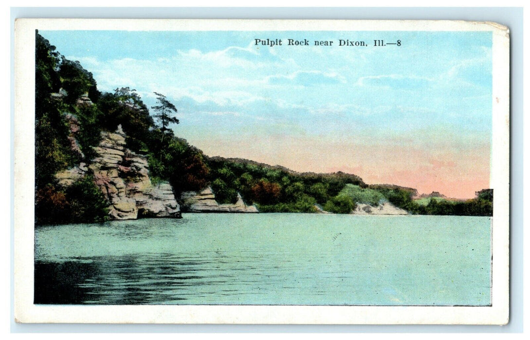 Pulpit Rock Near Dixon Illinois River Lake Kropp Co. Vintage Antique Postcard