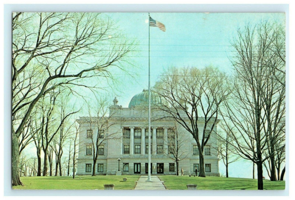 Lee County Court House 1958 Political Ad Dixon Illinois Vintage Antique Postcard