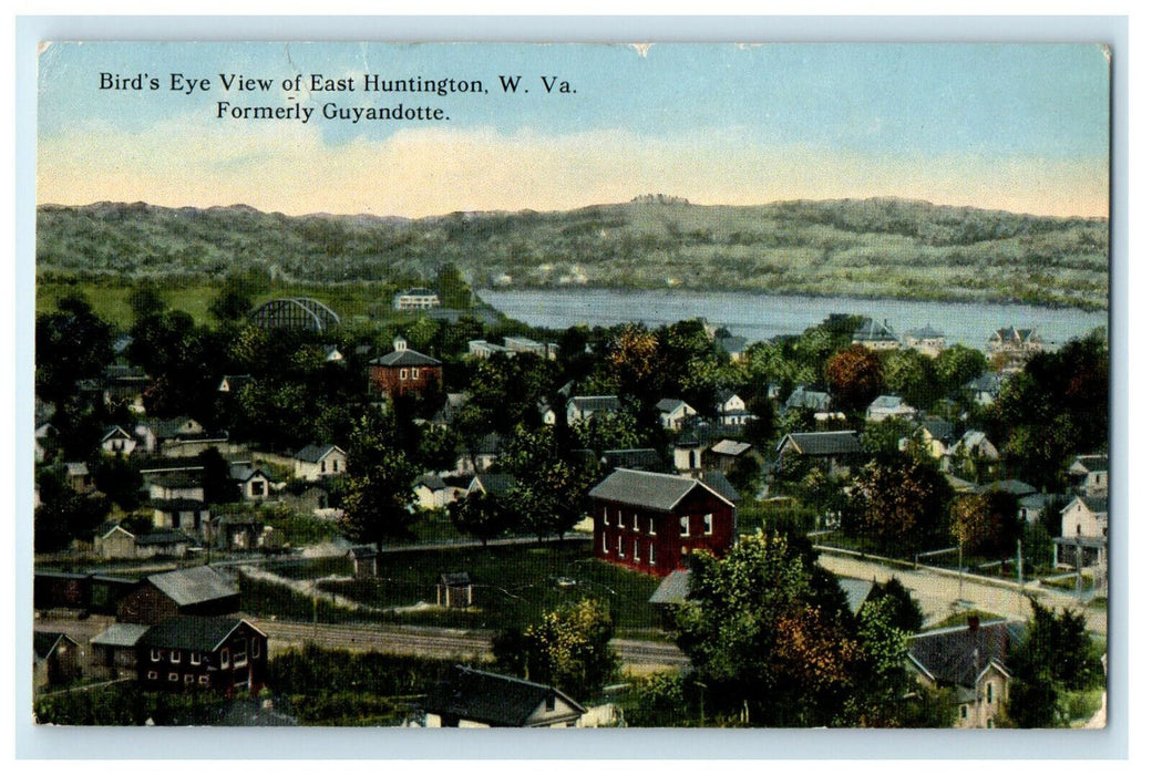 c1920s Birds Eye View of East Huntington West Virginia WV Posted Postcard