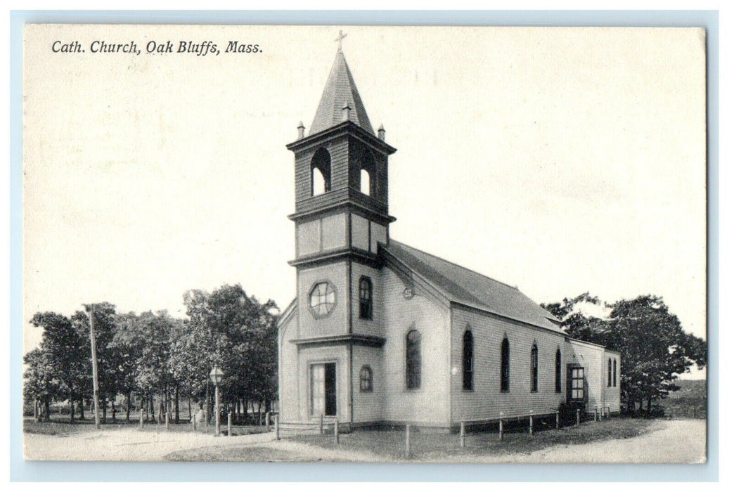 1910 Catholic Church Oak Bluffs Massachusetts MA Antique Postcard