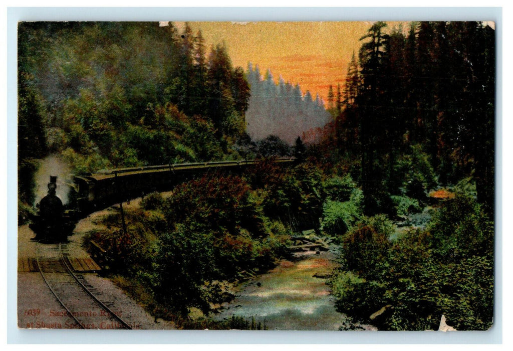 1909 Sacramento River at Shasta Springs California CA Antique Posted Postcard