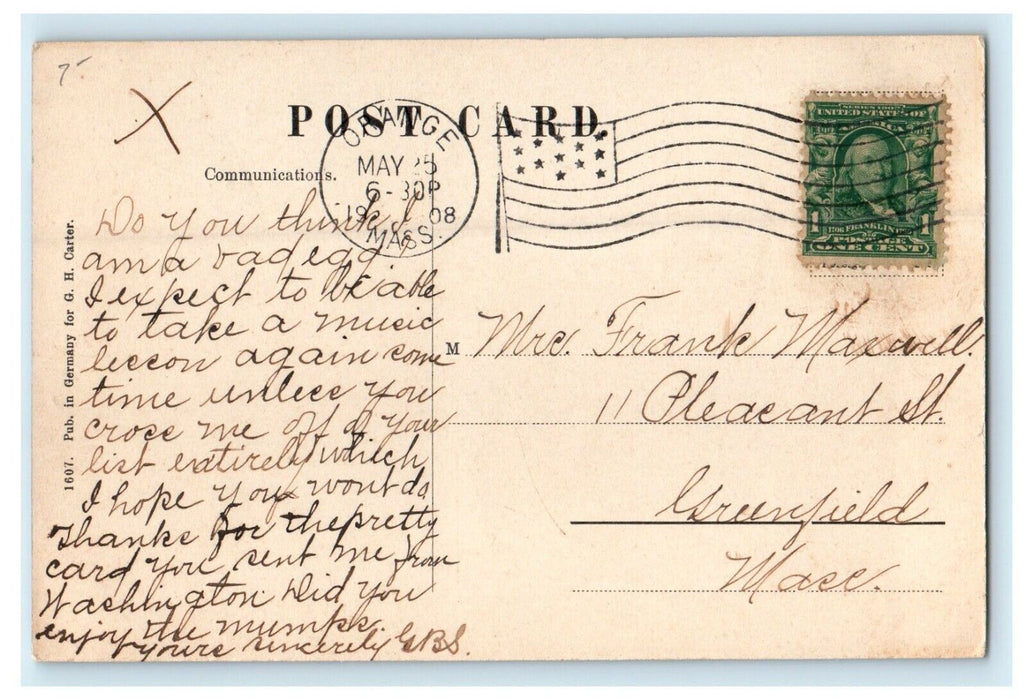 1908 New Home Sewing Machine Co. Main Office Orange Massachusetts MA Postcard