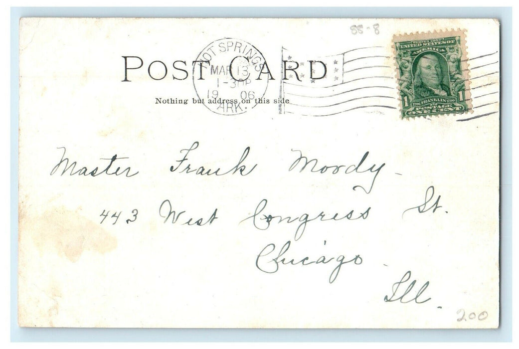 1906 Hot Springs Arlington Hotel Building Arkansas AR Posted Antique Postcard