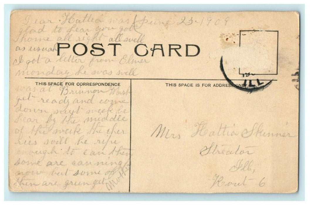 Amboy Illinois High School 1909 Vintage Antique Postcard