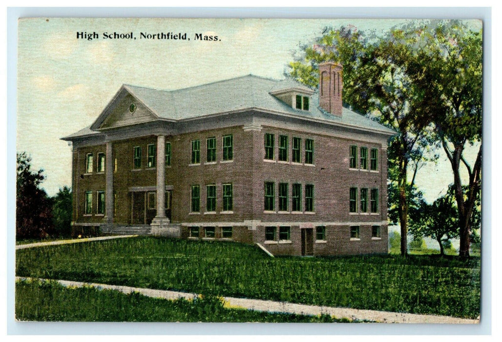 c1910 View Of High School Building Northfield Massachusetts MA Unposted Postcard