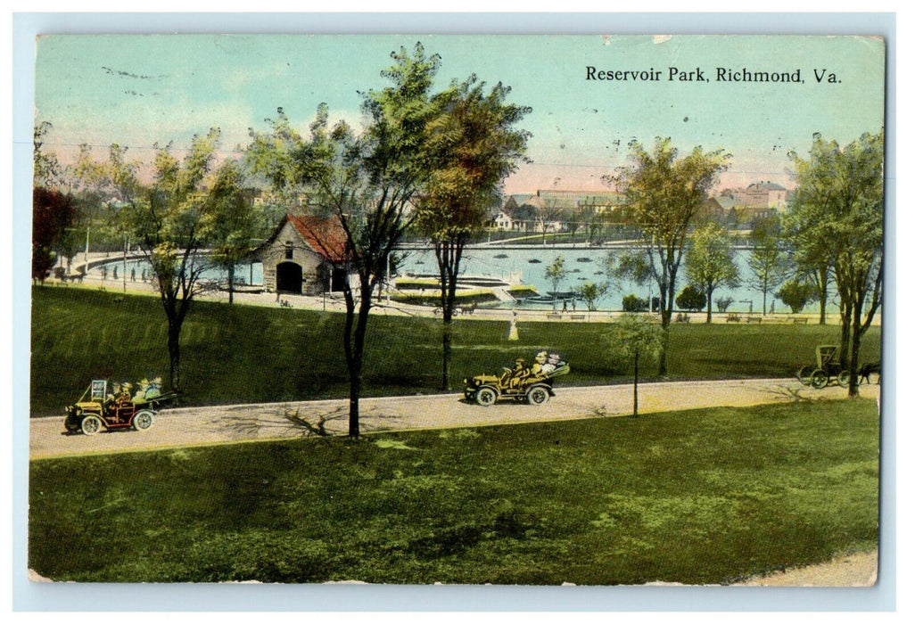 1912 Greenery Scene Reservoir Park Richmond Virginia VA Posted Antique Postcard