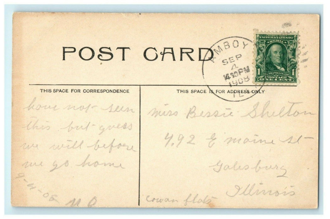 Entrance to Green River Park Amboy Illinois 1908 Vintage Antique Postcard