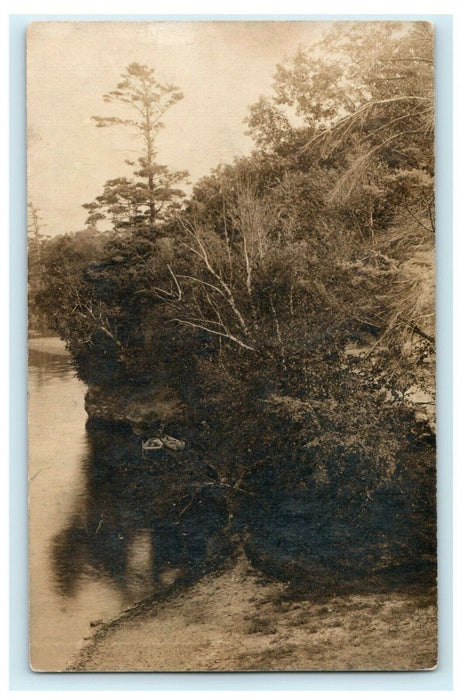 Dixon Illinois 1910 RPPC Photo Lake Boats Searching Vintage Antique Postcard
