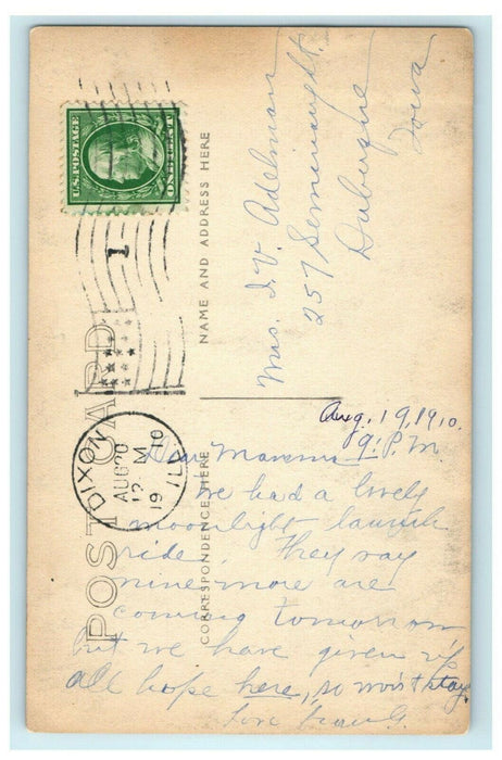 Dixon Illinois 1910 RPPC Photo Lake Boats Searching Vintage Antique Postcard