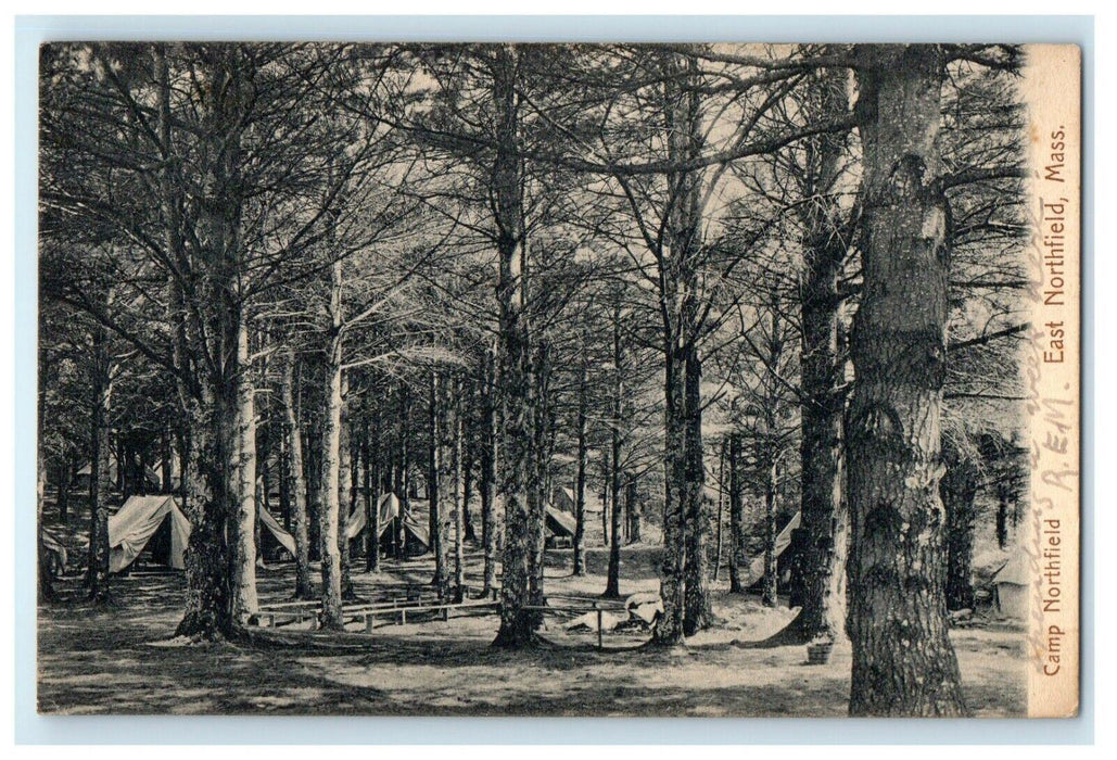 1907 Forest Camp Northfield, East Northfield Massachusetts MA Antique Postcard