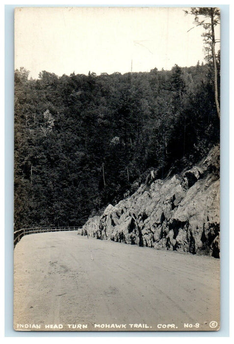 c1910's Indian Head Turn Mohawk Trail MA RPPC Photo Unposted Antique Postcard
