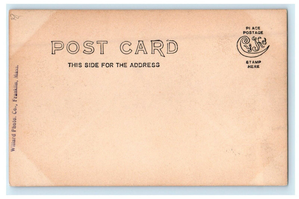 c1910's Red Spring Cove Lake Pearl Franklin Massachusetts MA RPPC Photo Postcard