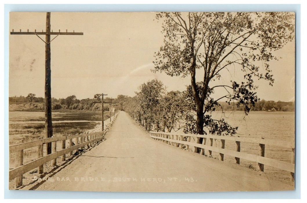 c1910's Sand Bar Bridge South Hero Vermont VT RPPC Photo Antique Postcard