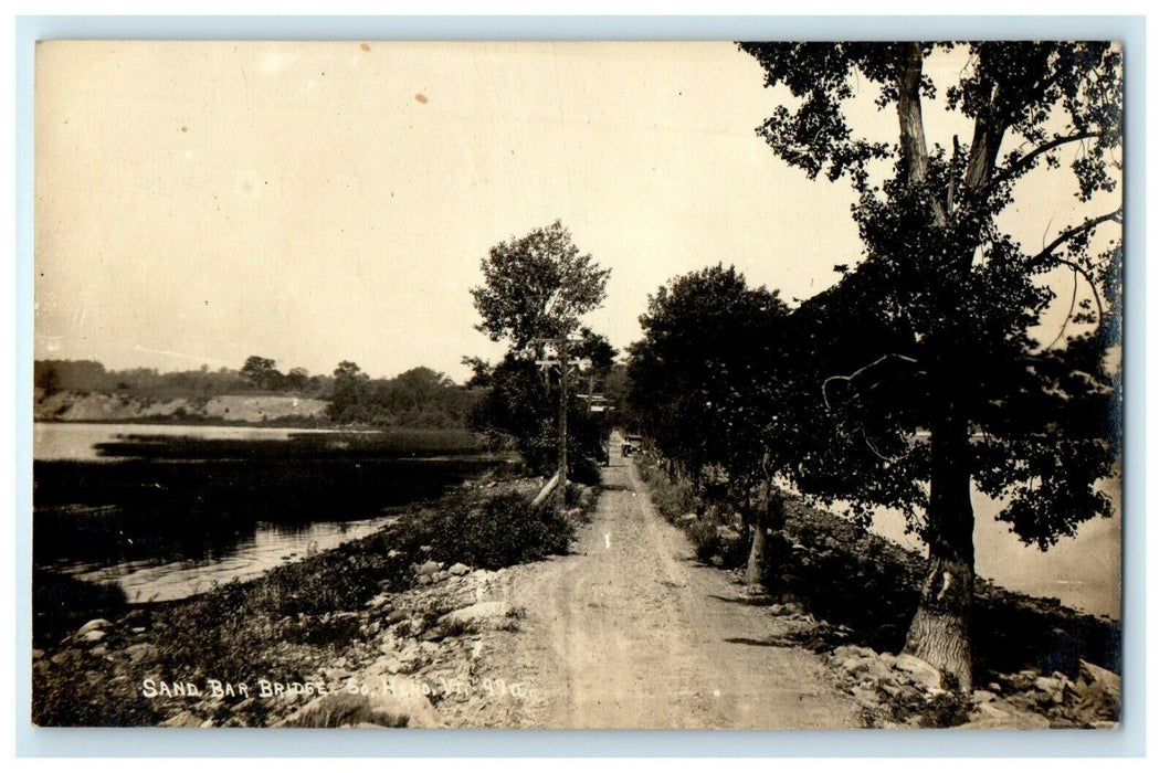 c1910's Sand Bar Bridge Road South Hero Vermont VT RPPC Photo Antique Postcard