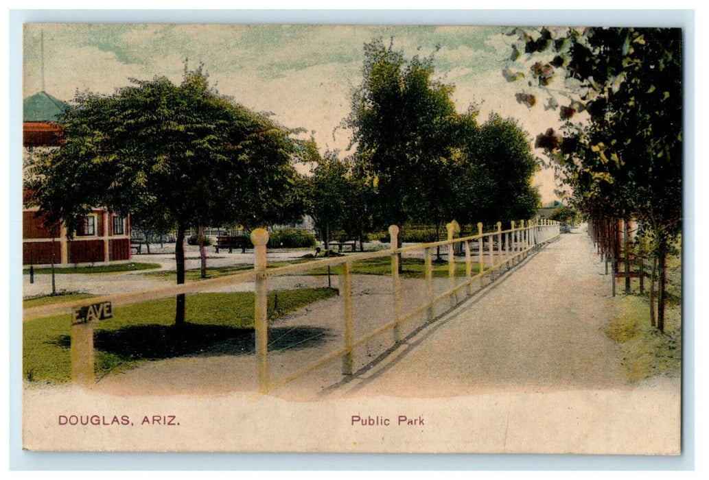 c1910's A View Of Public Park Douglas Arizona AZ Posted Antique Postcard