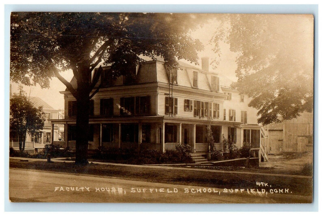 1911 Faculty House Suffield School Connecticut CT RPPC Photo Antique Postcard