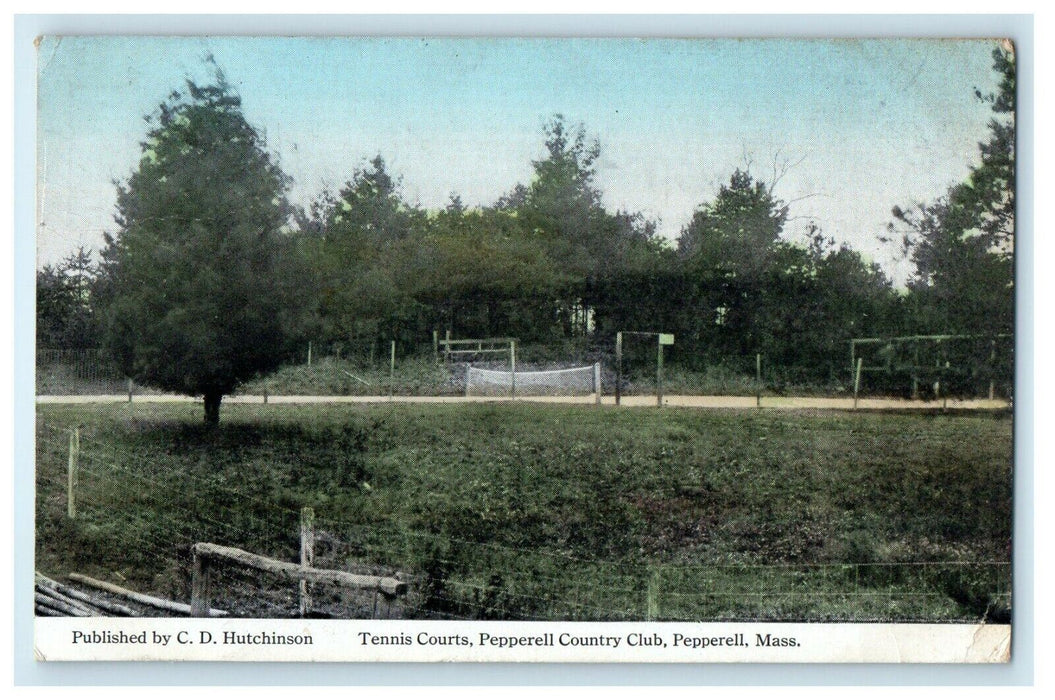 c1913 Tennis Courts, Pepperell Country Club Pepperell, Massachusetts MA Postcard