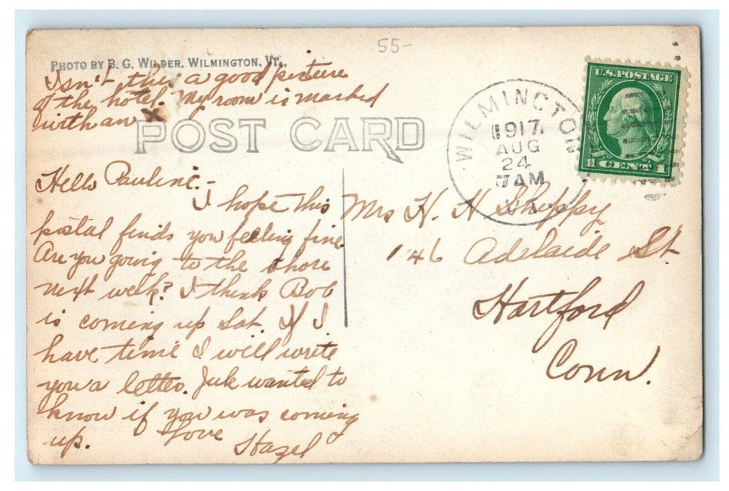 1917 Raponda House And Lake Wilmington Vermont VT RPPC Photo Antique Postcard