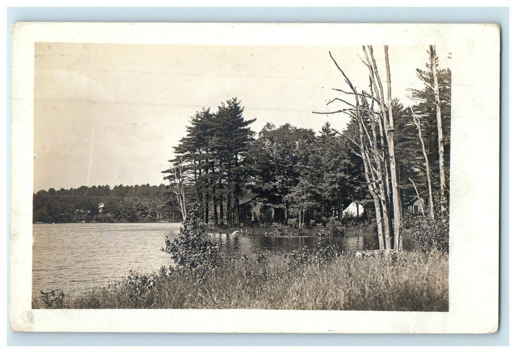 c1910's View Of Lake At Lynnfield Massachusetts MA RPPC Photo Antique Postcard