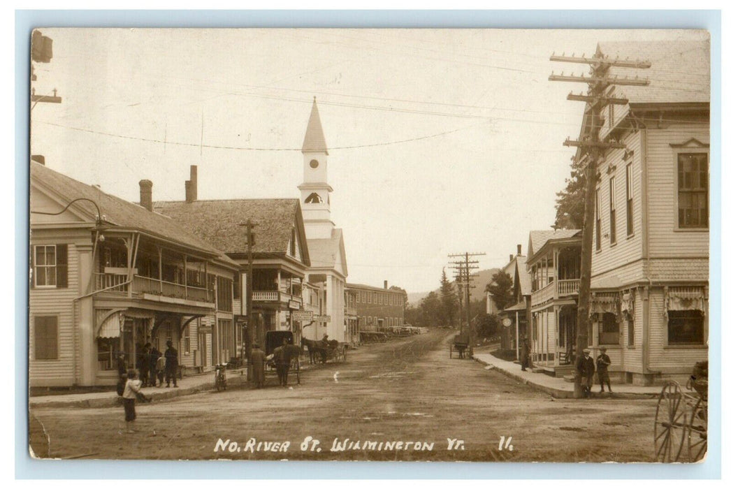 1916 View Of No River St. Willington Vermont VT RPPC Photo Antique Postcard