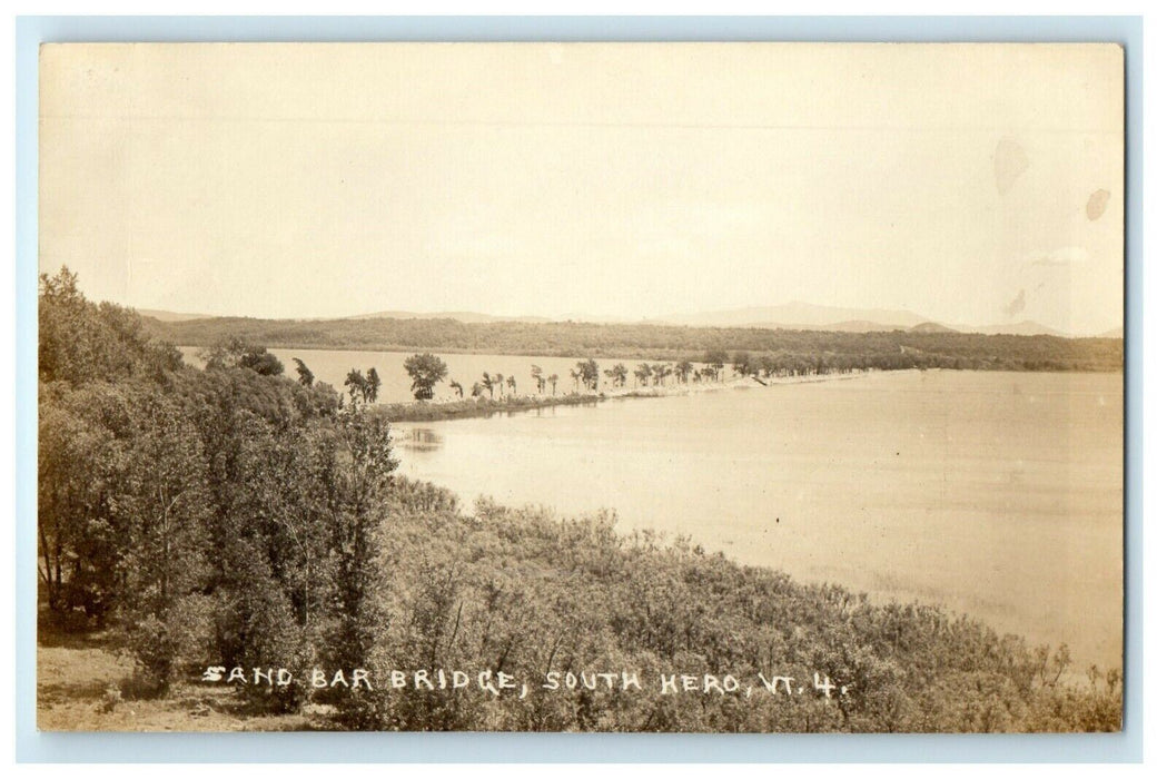 c1910's View Of Sand Bar Bridge River South Hero Vermont VT RPPC Photo Postcard