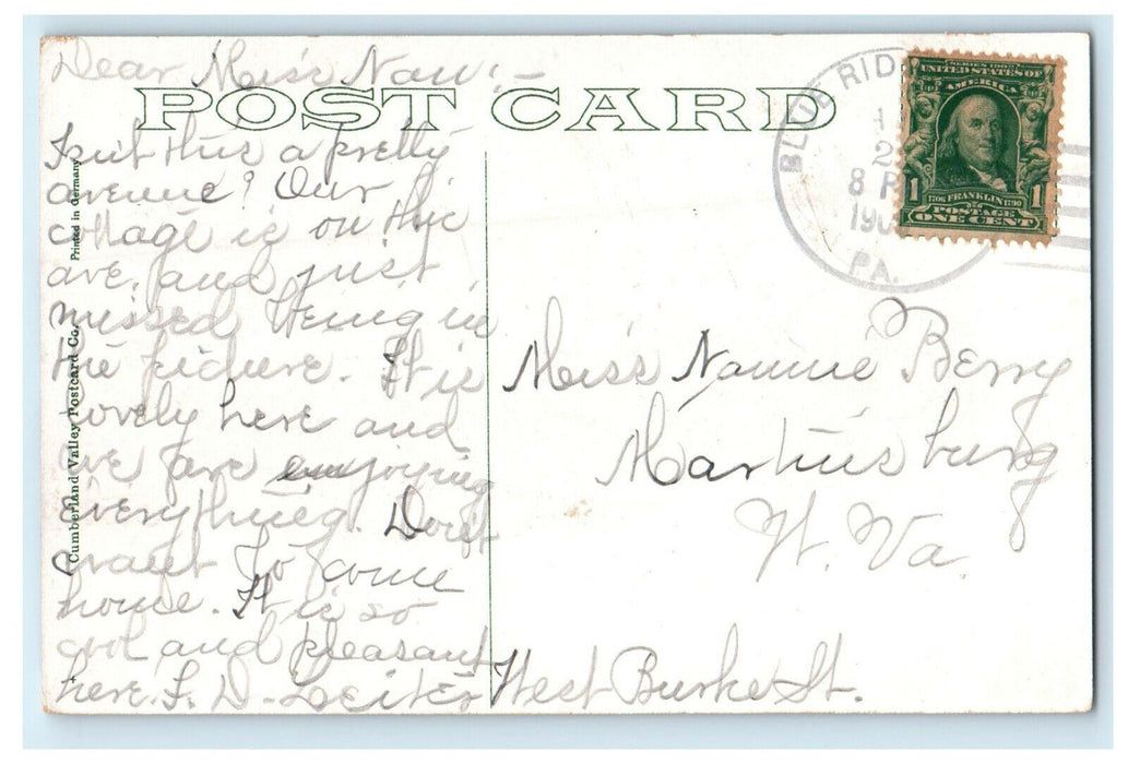 1909 Monterey Ave. Blue Ridge Summit, Pennsylvania PA Posted Postcard