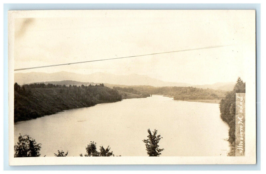 c1920's Bird's Eye View Of Lake Morrisville Vermont VT RPPC Photo Postcard