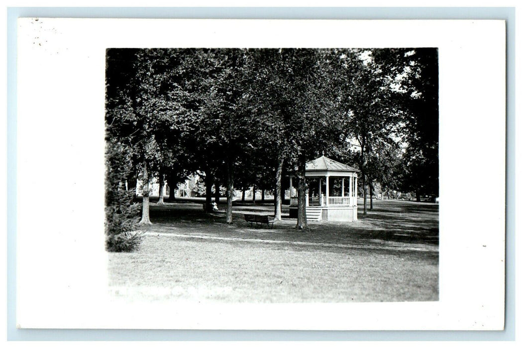 c1950's The Pavilion Bench Park Petersham Massachusetts MA RPPC Photo Postcard