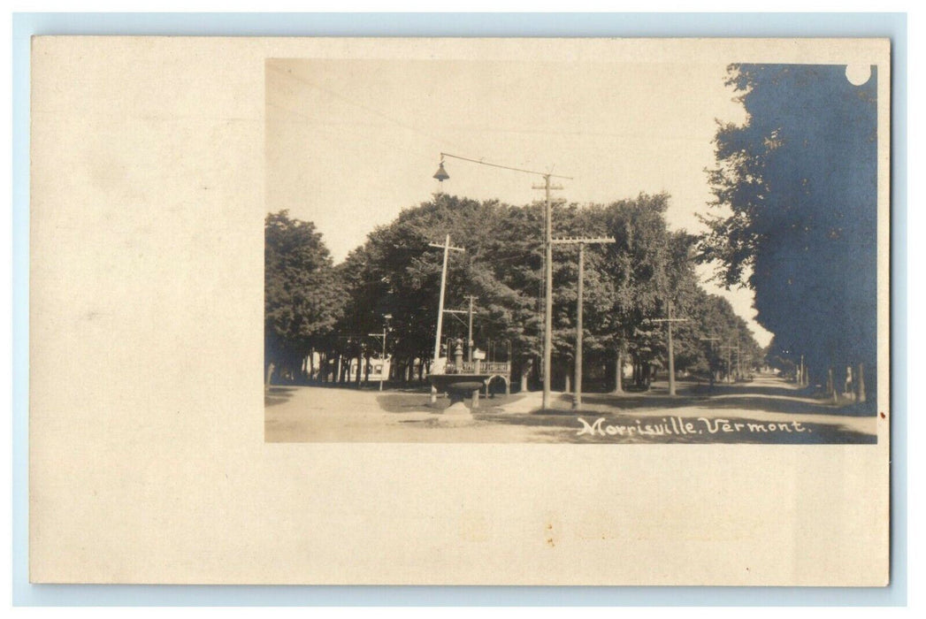 c1905 Dirt Road Horse Fountain Morrisville Vermont VT RPPC Photo Postcard