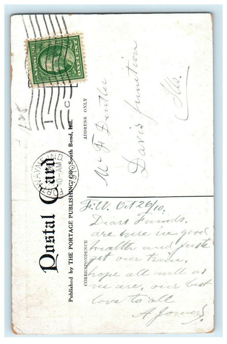 1910 Old Fort Place, Fort Wayne Indiana IN Posted Antique Postcard