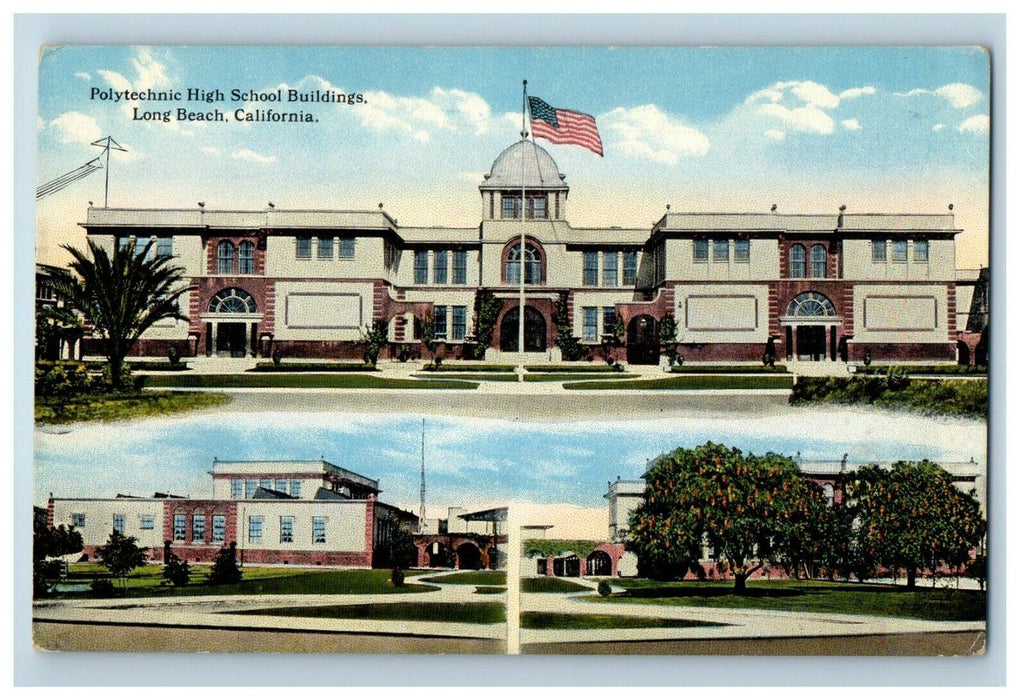 c1910's Polytechnic High School Buildings Long Beach California CA Postcard