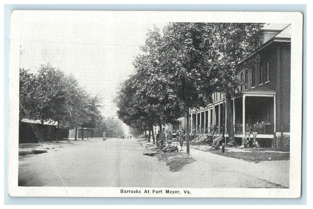 c1910s Barracks, Fort Meyer Virginia VA Unposted Antique Postcard