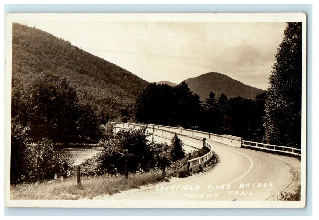c1910's Deerfield River Bridge Mohawk Trail Massachusetts MA RPPC Photo Postcard