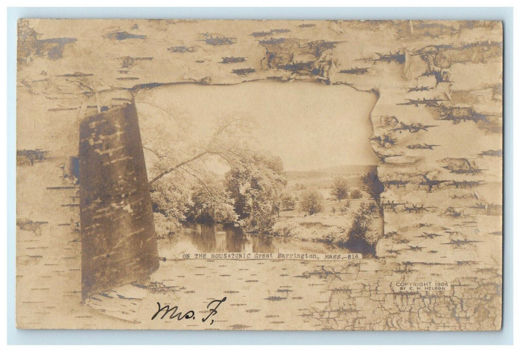 1907 On The Housatonic Great Barrington Massachusetts MA RPPC Photo Postcard