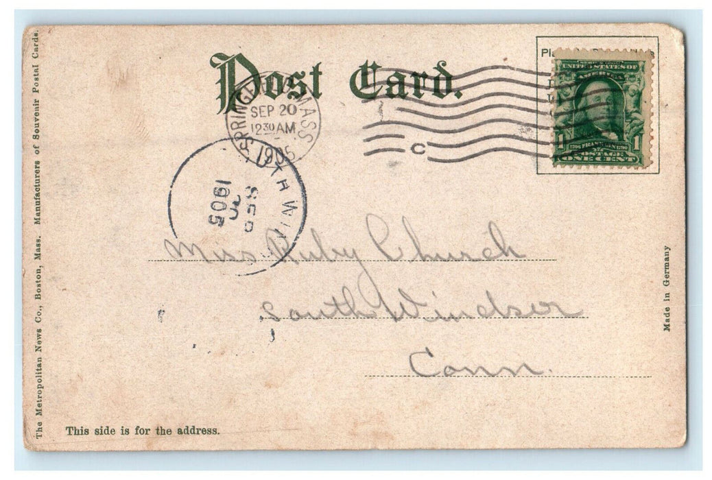 1905 South Windsor CT Ducks, Forest Park Springfield Massachusetts MA Postcard