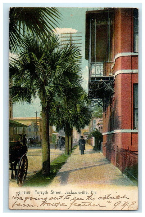 1908 Forsyth Street, Jacksonville Florida FL Antique Posted Postcard