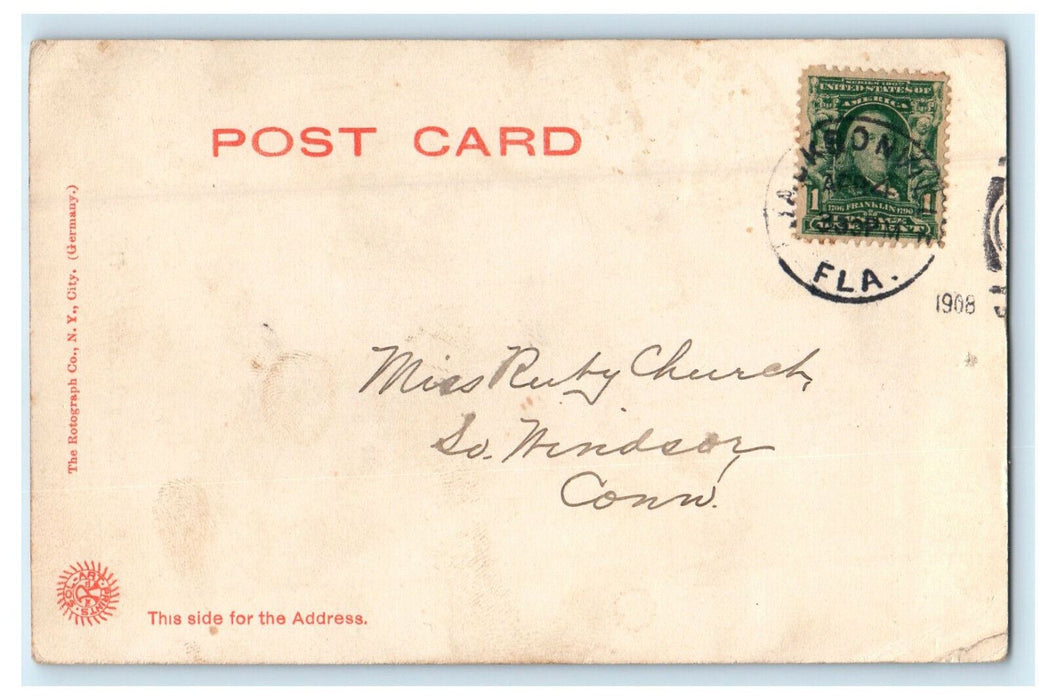 1908 Forsyth Street, Jacksonville Florida FL Antique Posted Postcard