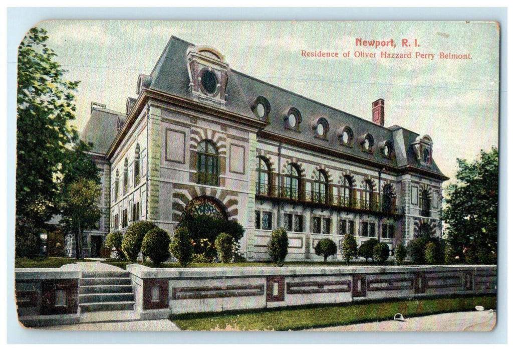 c1910 Oliver Hazzard Perry Belmont Home, Newport Rhode Island RI Postcard