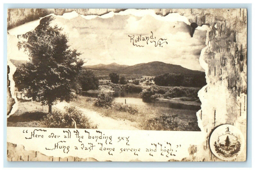 1920 Bird's Eye View Rutland Vermont VT RPPC Photo Posted Antique Postcard