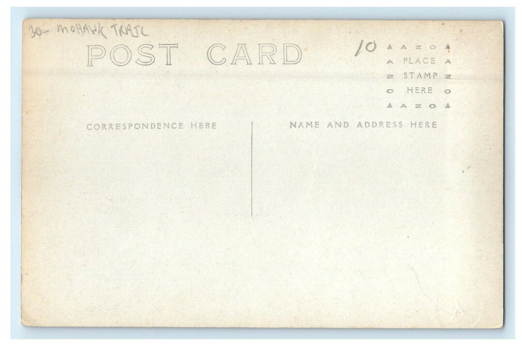 c1910 Hair Pin Turn East Slope Mohawk Trail Massachusetts MA RPPC Photo Postcard