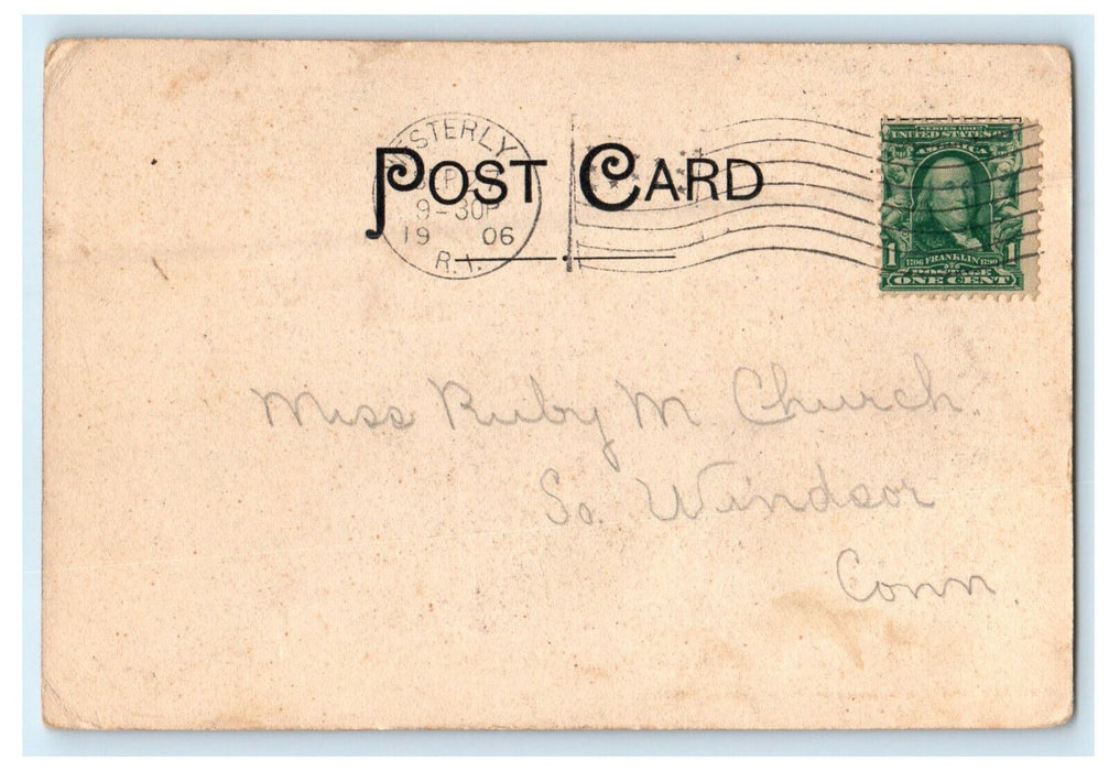 1906 Bridge and Falls, Wilcox Park, Westerly Rhode Island Posted Postcard