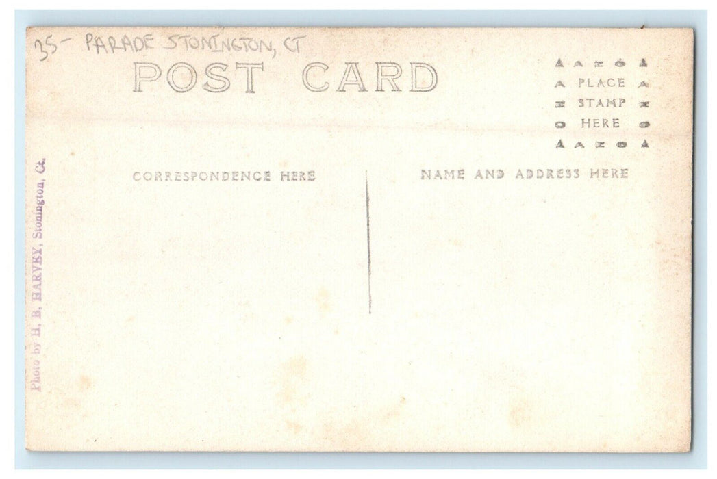 c1910's Horses Parade At Stonington Connecticut CT RPPC Photo Antique Postcard