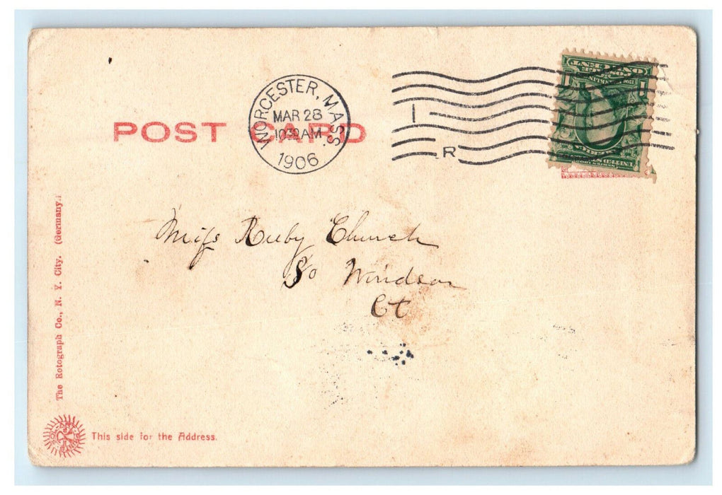1906 Memorial Church Springfield Massachusetts MA Posted Postcard