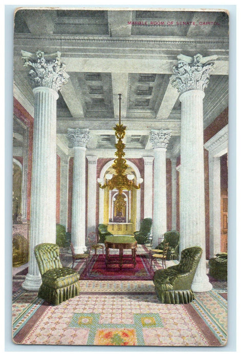 1913 Marble Room of Senate, US Capitol Washington WA Posted Cancel Postcard